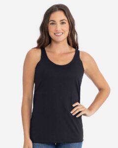 Next Level 6733 Women’s Triblend Racerback Tank – Black (on model)
