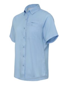 Paragon 704 Women’s Hatteras Performance Short Sleeve Fishing Shirt – Blue Mist (side)