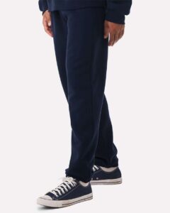 BELLA + CANVAS 4737 Unisex 10 oz. Heavyweight Sweatpants – Navy (on model side)