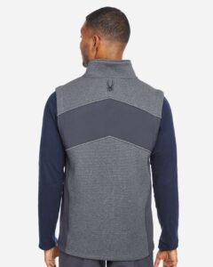 Spyder S17274 Men’s Pursuit Vest – Black Heather/ Polar (on model back)
