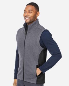 Spyder S17274 Men’s Pursuit Vest – Frontier Heather/ Black (on model side)