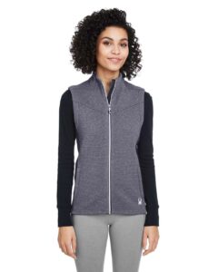 Spyder S17275 Women’s Pursuit Vest – Black Heather/ Black (on model)