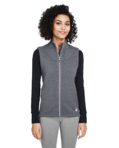 Spyder S17275 Women’s Pursuit Vest – Black Heather/ Polar (on model)
