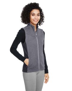 Spyder S17275 Women’s Pursuit Vest – Frontier Heather/ Black (on model side)