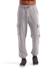 TriDri TD604 Unisex Riley Cargo Joggers – Heather Grey (on model)