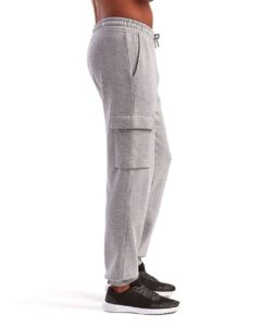 TriDri TD604 Unisex Riley Cargo Joggers – Heather Grey (on model side)