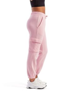 TriDri TD604 Unisex Riley Cargo Joggers – Light Pink (on model side)