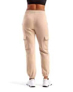 TriDri TD604 Unisex Riley Cargo Joggers – Nude (on model back)