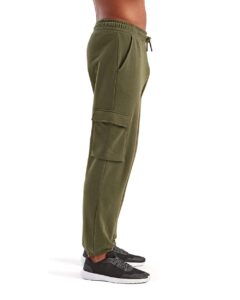 TriDri TD604 Unisex Riley Cargo Joggers – Olive (on model side)