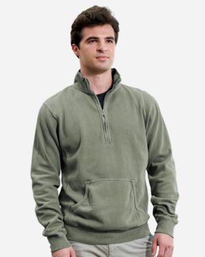 J. America 8732 Unisex Pigment-Dyed Fleece Quarter-Zip Pullover