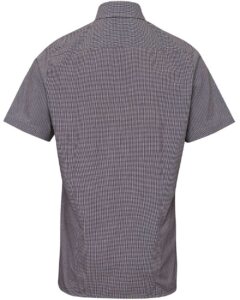 Artisan Collection by Reprime RP221 Men’s Microcheck Gingham Cotton Shirt – Black/ White (back)
