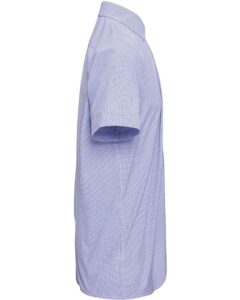 Artisan Collection by Reprime RP221 Men’s Microcheck Gingham Cotton Shirt – Light Blue/ White (side)