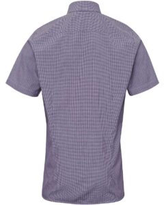 Artisan Collection by Reprime RP221 Men’s Microcheck Gingham Cotton Shirt – Navy/ White (back)