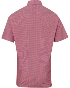 Artisan Collection by Reprime RP221 Men’s Microcheck Gingham Cotton Shirt – Red/ White (back)