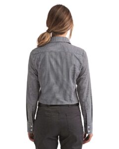 Artisan Collection by Reprime RP320 Women’s Microcheck Gingham Cotton Shirt – Black/ White (on model back)
