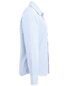 Artisan Collection by Reprime RP320 Women’s Microcheck Gingham Cotton Shirt – Light Blue/ White (side)