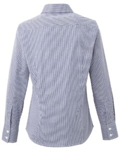 Artisan Collection by Reprime RP320 Women’s Microcheck Gingham Cotton Shirt – Navy/ White (back)