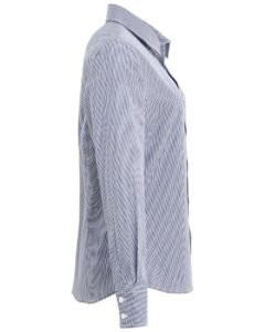 Artisan Collection by Reprime RP320 Women’s Microcheck Gingham Cotton Shirt – Navy/ White (side)