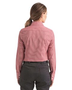 Artisan Collection by Reprime RP320 Women’s Microcheck Gingham Cotton Shirt – Red/ White (on model back)