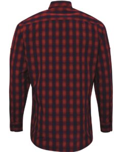 Artisan Collection by Reprime RP250 Men’s Mulligan Check Cotton Shirt – Red/ Navy (back)