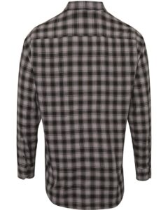 Artisan Collection by Reprime RP250 Men’s Mulligan Check Cotton Shirt – Steel/ Black (back)