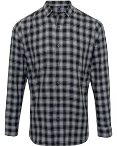Artisan Collection by Reprime RP250 Men’s Mulligan Check Cotton Shirt – Steel/ Black