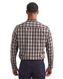 Artisan Collection by Reprime RP250 Men’s Mulligan Check Cotton Shirt – Steel/ Black (on model back)