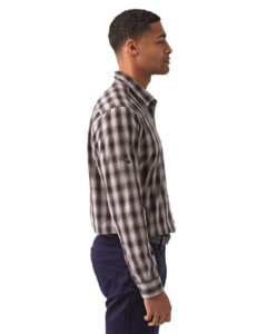 Artisan Collection by Reprime RP250 Men’s Mulligan Check Cotton Shirt – Steel/ Black (on model side)