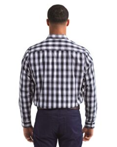 Artisan Collection by Reprime RP250 Men’s Mulligan Check Cotton Shirt – White/ Navy (on model back)