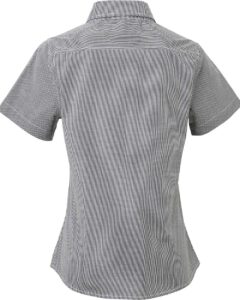 Artisan Collection by Reprime RP321 Women’s Microcheck Gingham Short Sleeve Cotton Dress Shirt – Black/ White (back)