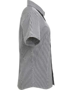 Artisan Collection by Reprime RP321 Women’s Microcheck Gingham Short Sleeve Cotton Dress Shirt – Black/ White (side)
