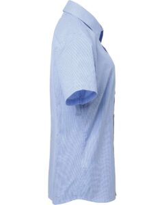 Artisan Collection by Reprime RP321 Women’s Microcheck Gingham Short Sleeve Cotton Dress Shirt – Light Blue/ White (side)