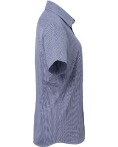 Artisan Collection by Reprime RP321 Women’s Microcheck Gingham Short Sleeve Cotton Dress Shirt – Navy/ White (side)