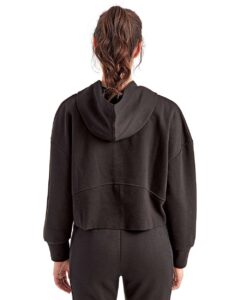 TriDri TD077 Women’s Alice Half-Zip Hooded Sweatshirt – Black (on model back)