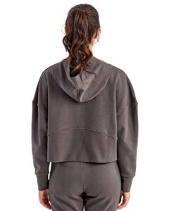TriDri TD077 Women’s Alice Half-Zip Hooded Sweatshirt – Charcoal (on model back)