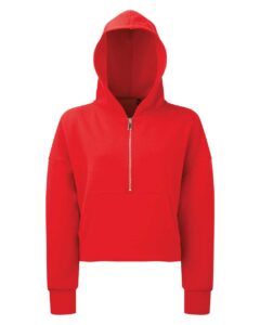 TriDri TD077 Women’s Alice Half-Zip Hooded Sweatshirt – Fire Red