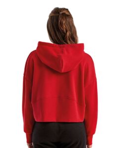 TriDri TD077 Women’s Alice Half-Zip Hooded Sweatshirt – Fire Red (on model back)