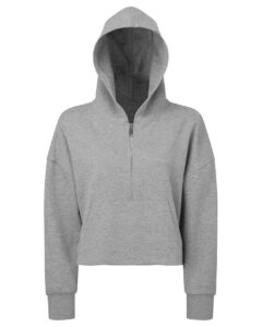 TriDri TD077 Women’s Alice Half-Zip Hooded Sweatshirt – Heather Grey