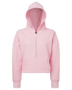 TriDri TD077 Women’s Alice Half-Zip Hooded Sweatshirt – Light Pink