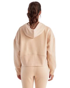 TriDri TD077 Women’s Alice Half-Zip Hooded Sweatshirt – Nude (on model back)