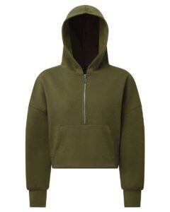 TriDri TD077 Women’s Alice Half-Zip Hooded Sweatshirt – Olive