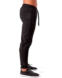 TriDri TD449 Unisex Spun Dyed Joggers – Black (on model side)