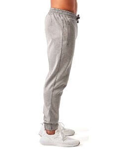 TriDri TD449 Unisex Spun Dyed Joggers – Grey Melange (on model side)