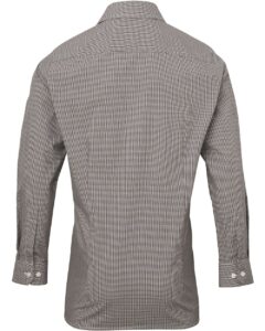 Artisan Collection by Reprime RP220 Men’s Microcheck Gingham Cotton Shirt – Black/ White (back)