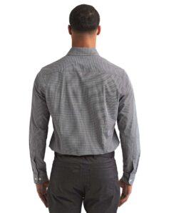 Artisan Collection by Reprime RP220 Men’s Microcheck Gingham Cotton Shirt – Black/ White (on model back)