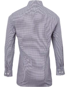 Artisan Collection by Reprime RP220 Men’s Microcheck Gingham Cotton Shirt – Navy/ White (back)