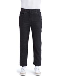 Artisan Collection by Reprime RP556 Unisex Chef’s Artisanal Joggers – Black Denim (on model)