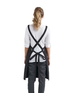 Artisan Collection by Reprime RP129 Cross Back Barista Bib Apron – Black (on model back)