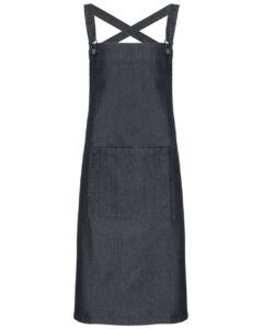 Artisan Collection by Reprime RP129 Cross Back Barista Bib Apron – Black Denim