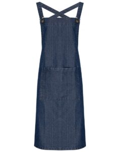 Artisan Collection by Reprime RP129 Cross Back Barista Bib Apron – Indigo Denim